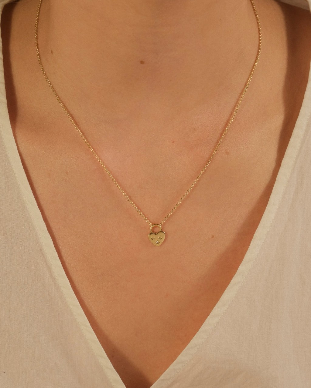 Josephine CZ Heart Locket Pendant Necklace