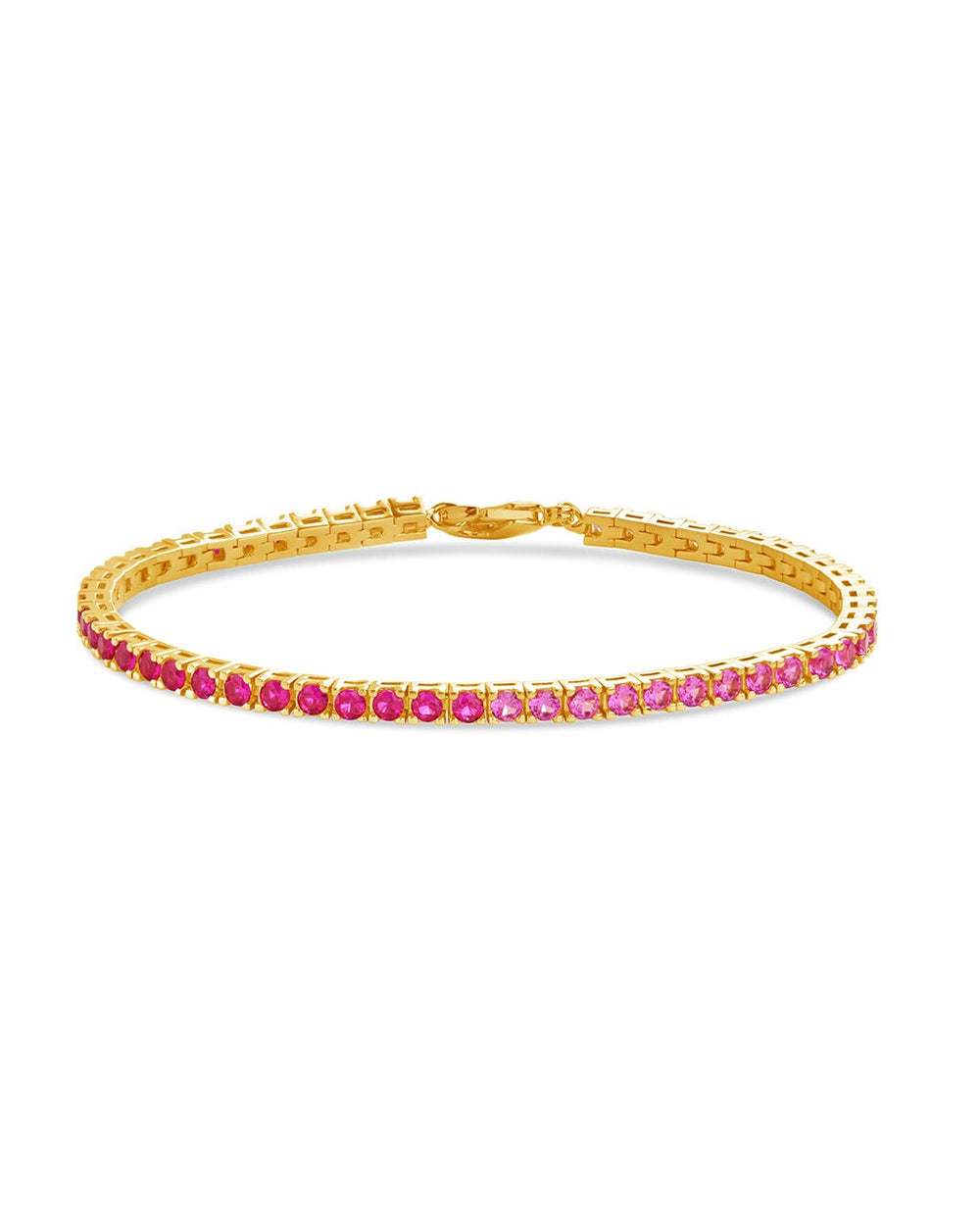 Hues of Pink Tennis Bracelet Bracelet Sterling Forever Gold 