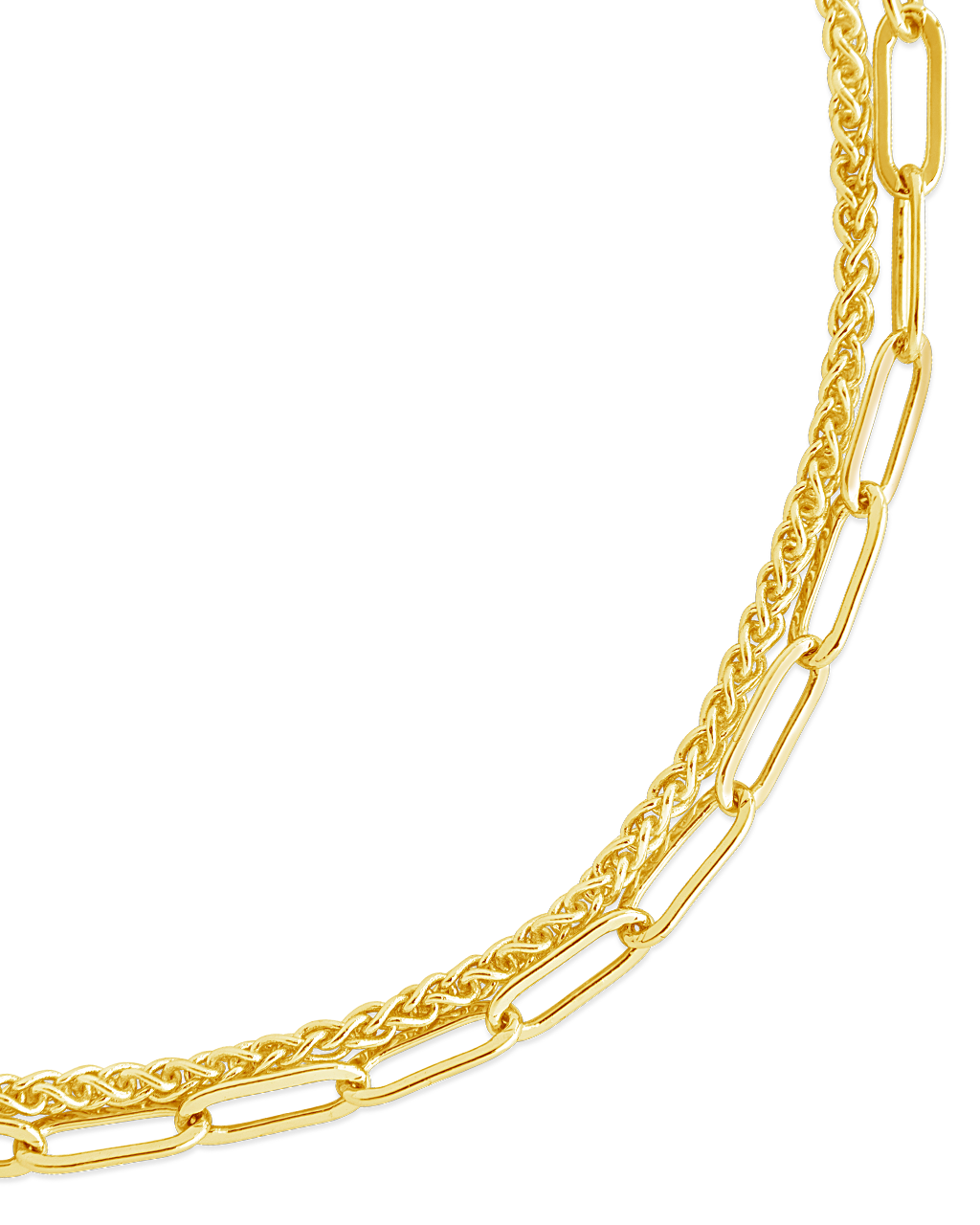 Emery Layered Paperclip & Curb Chain Bracelet