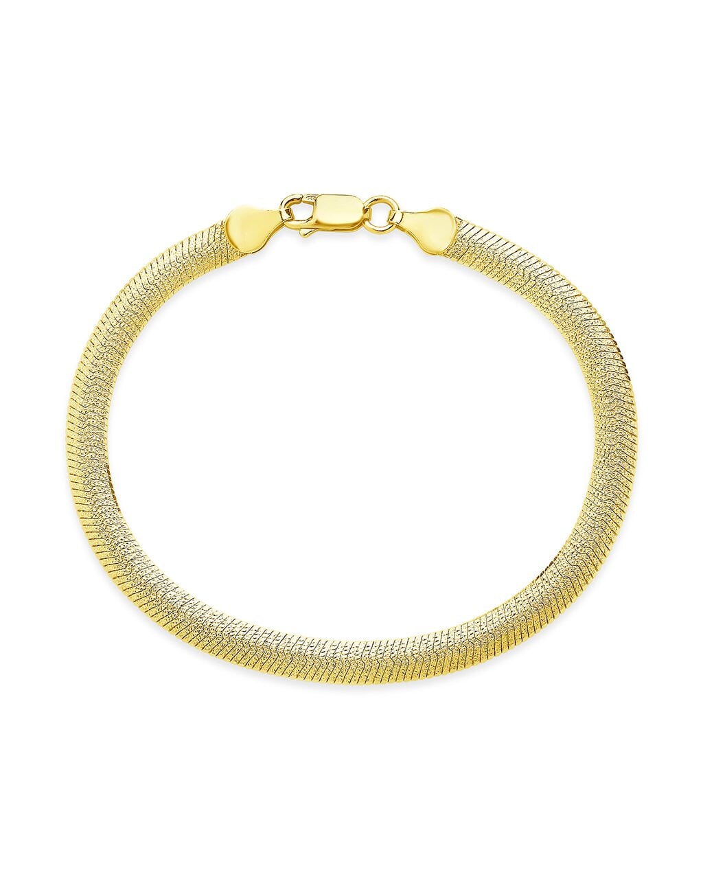 Men's Flat Herringbone Chain Bracelet Bracelet Sterling Forever Gold 