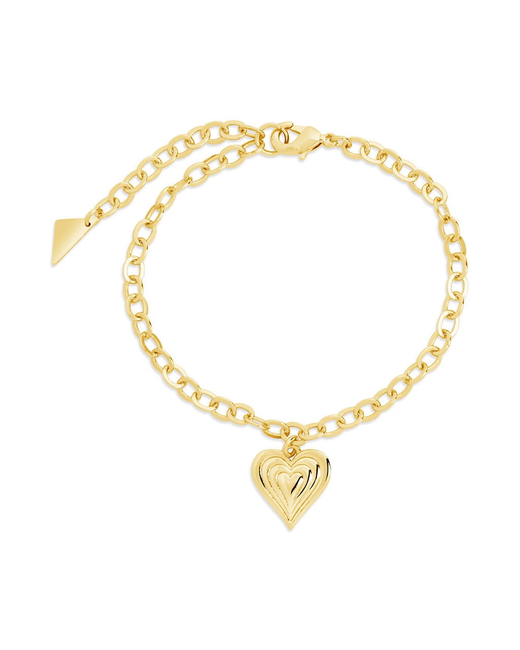 Beating Heart Charm Bracelet Bracelet Sterling Forever Gold