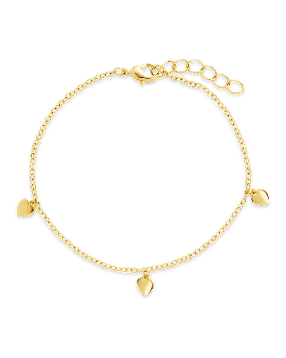 Farrah Stationed Flat Heart Bracelet