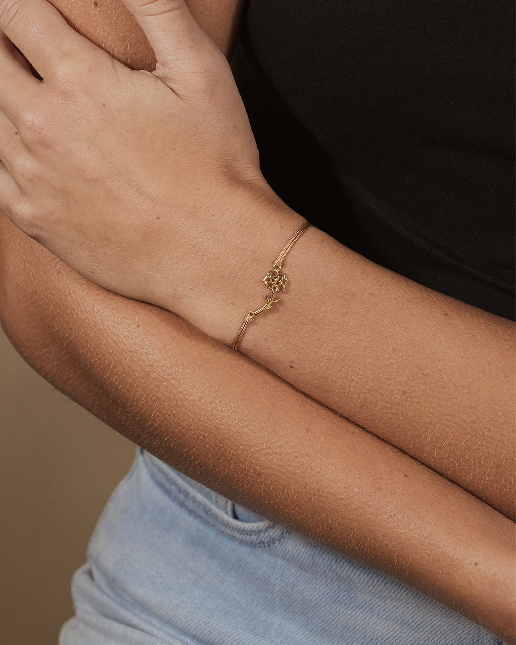 Sterling Silver Birth Flower Bolo Bracelet