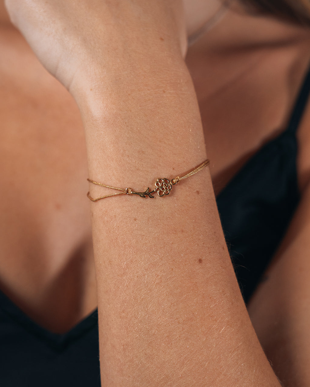 Sterling Silver Birth Flower Bolo Bracelet