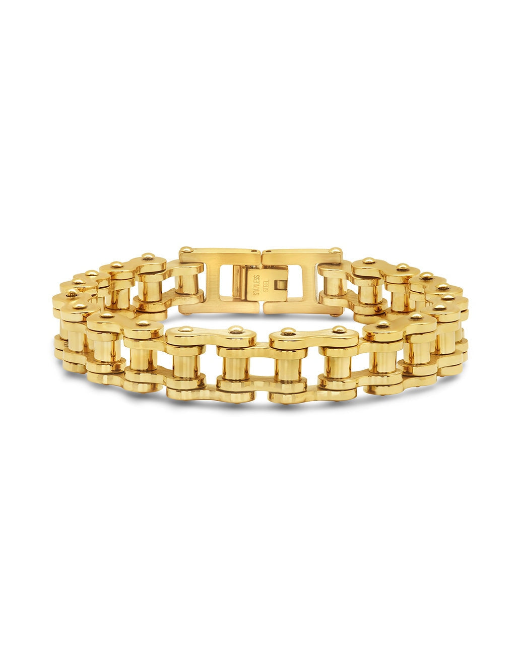 Men's Bolt Chain Watch Band Bracelet Bracelet Sterling Forever Gold 