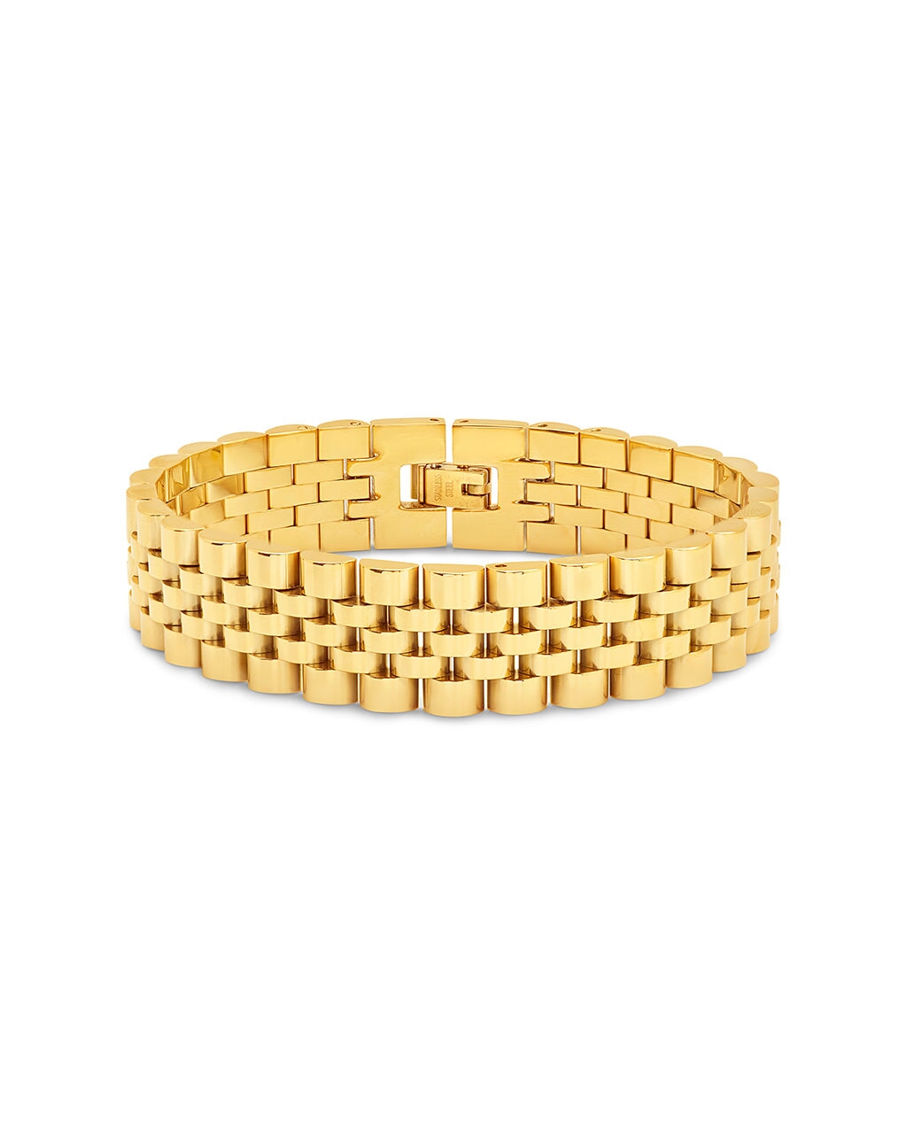 Men's Statement Watch Band Chain Bracelet Bracelet Sterling Forever Gold 