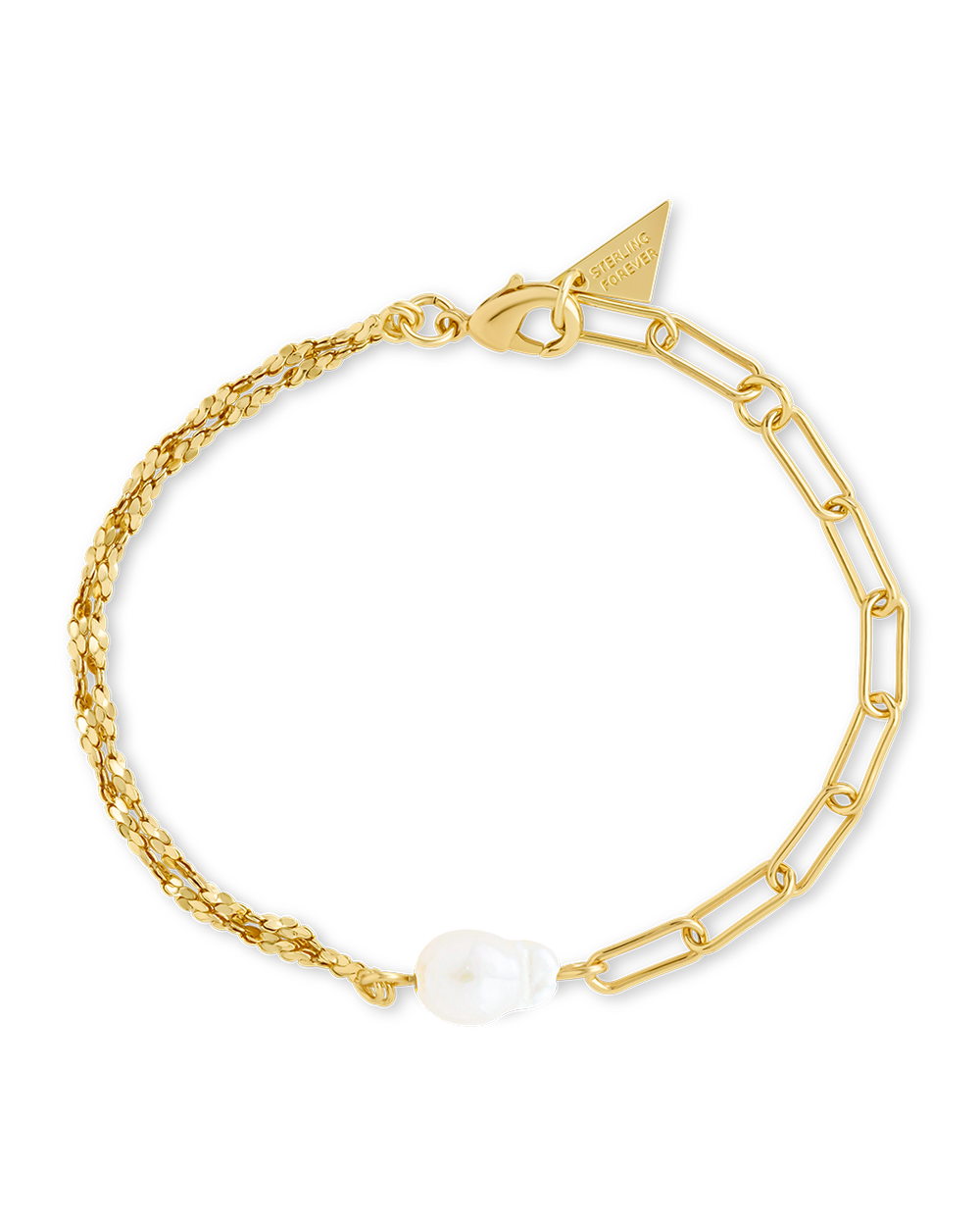 Maura Mixed Chain & Pearl Bracelet
