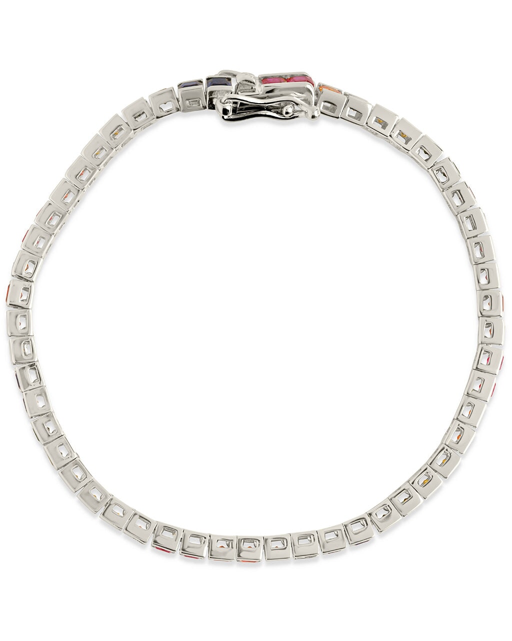 Rainbow Channel Set CZ Tennis Bracelet Bracelet Sterling Forever