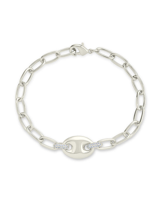 Bliss CZ Anchor Chain Bracelet