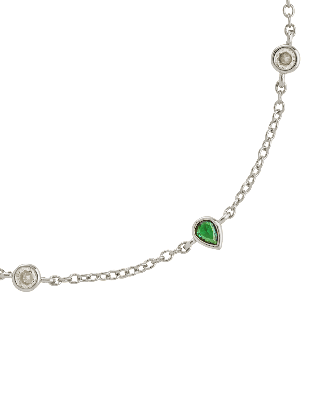 Pear and Round CZ Station Bracelet