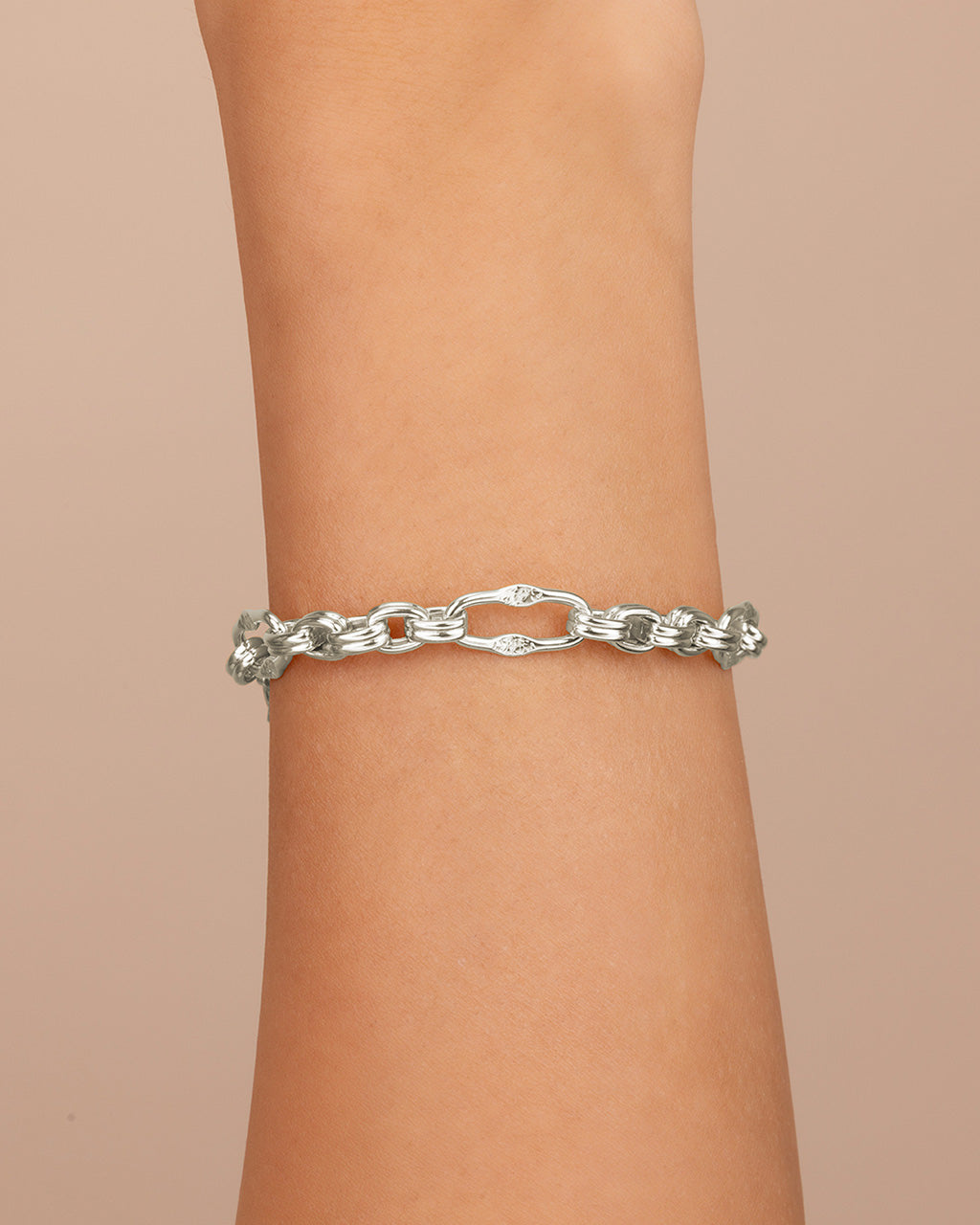 Tegan Textured Long Link Bracelet