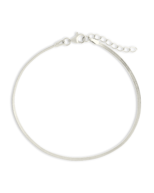 Sterling Silver Herringbone Chain Bracelet