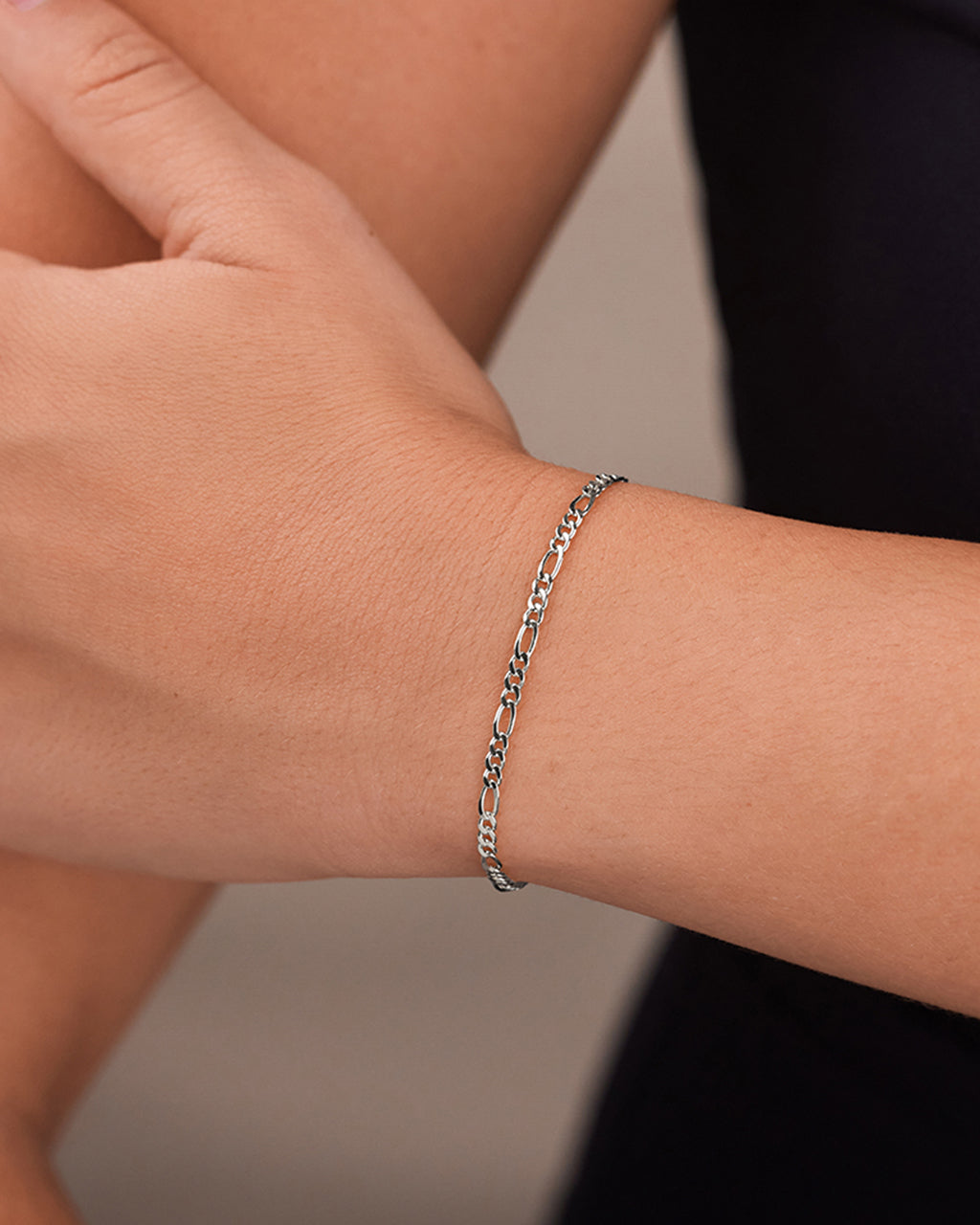 Sterling Silver Anne Dainty Figaro Chain Bracelet