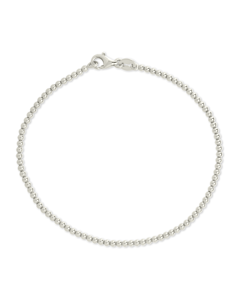 Sterling Silver Basia Dainty Beaded Chain Bracelet