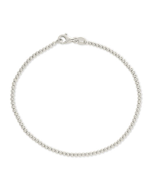 Sterling Silver Basia Dainty Beaded Chain Bracelet