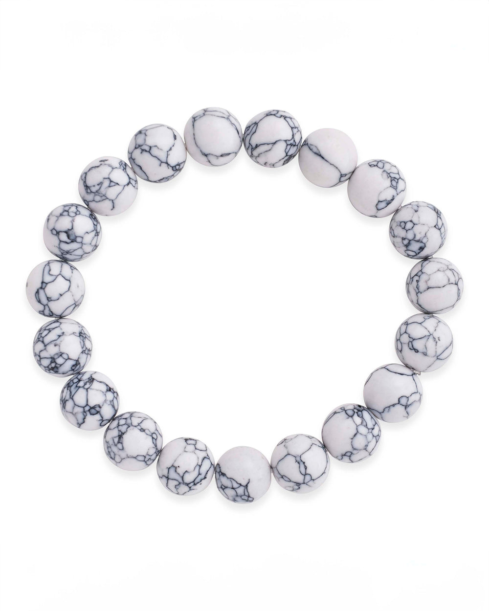 White Howlite Beaded Stretch Bracelet