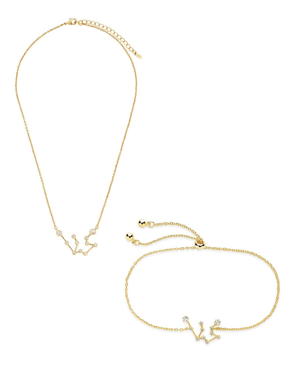 JCZR.Y Crescent Moon & Constellation Necklace & Bracelet Set (Gemini) - Alloy Pendant, Leather Cord, 2-Piece Jewelry Gift - View #4