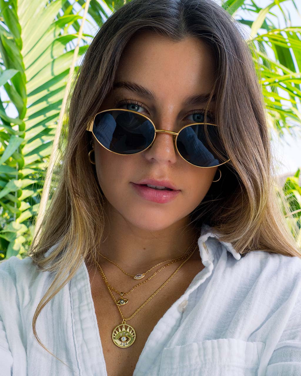 Jamie CZ Evil Eye Pendant Necklace