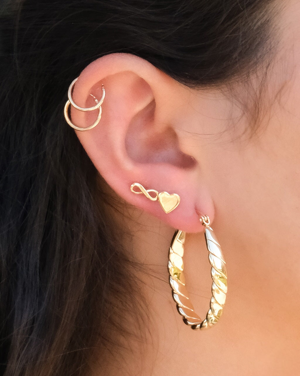 Sterling Silver Heart & Infinity Earring Set of 3 Earring Sterling Forever