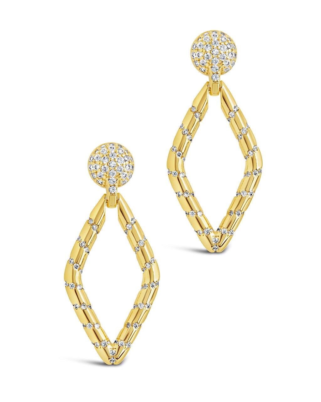 Geometric Diamond Drop Studs Earring Sterling Forever