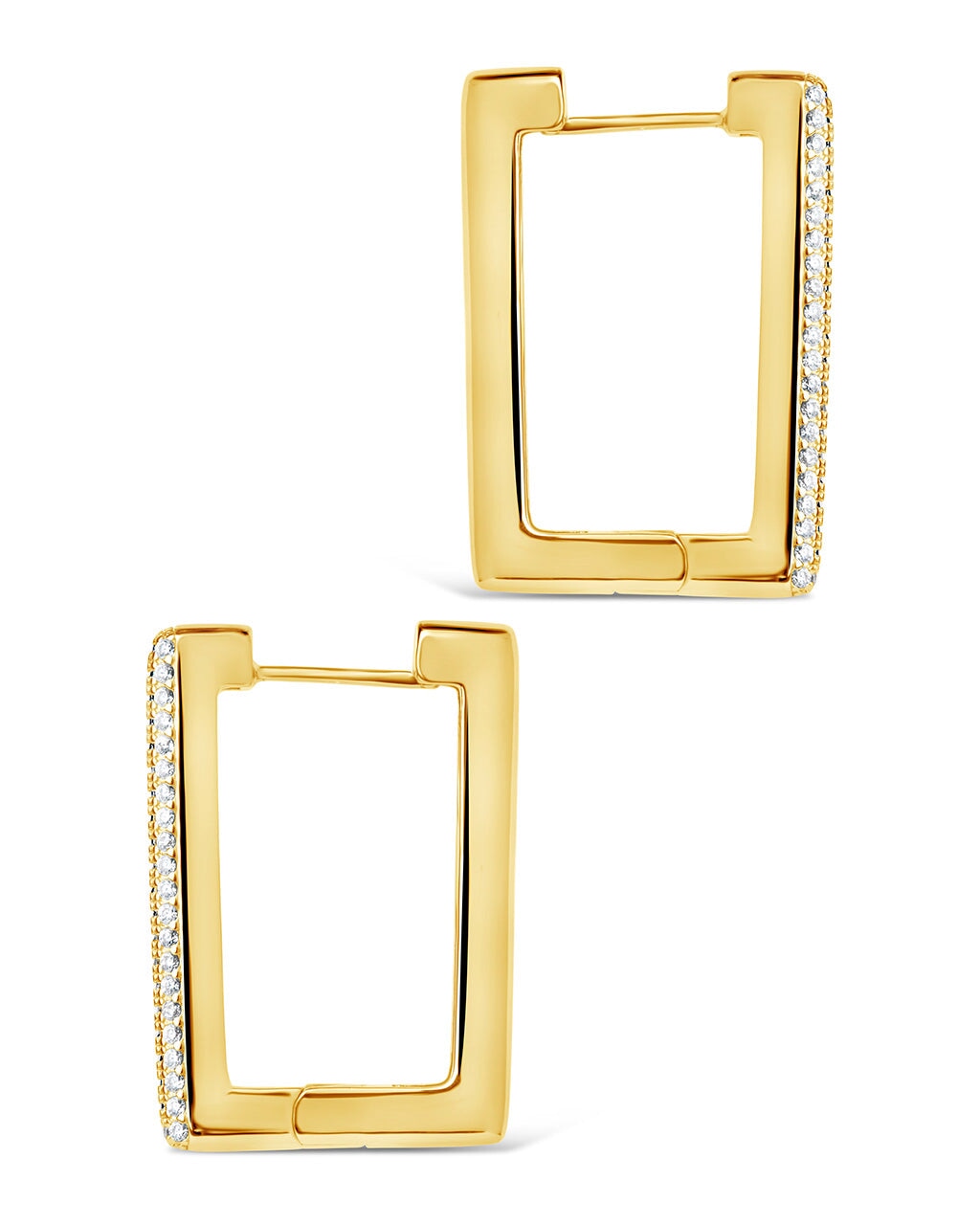 Peyton CZ Rectangle Hoops Earring Sterling Forever