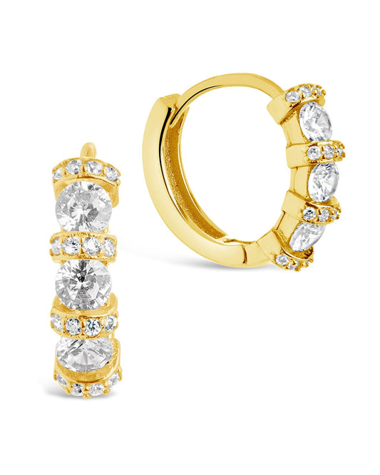 Iskra CZ Hoops Earring Sterling Forever Gold