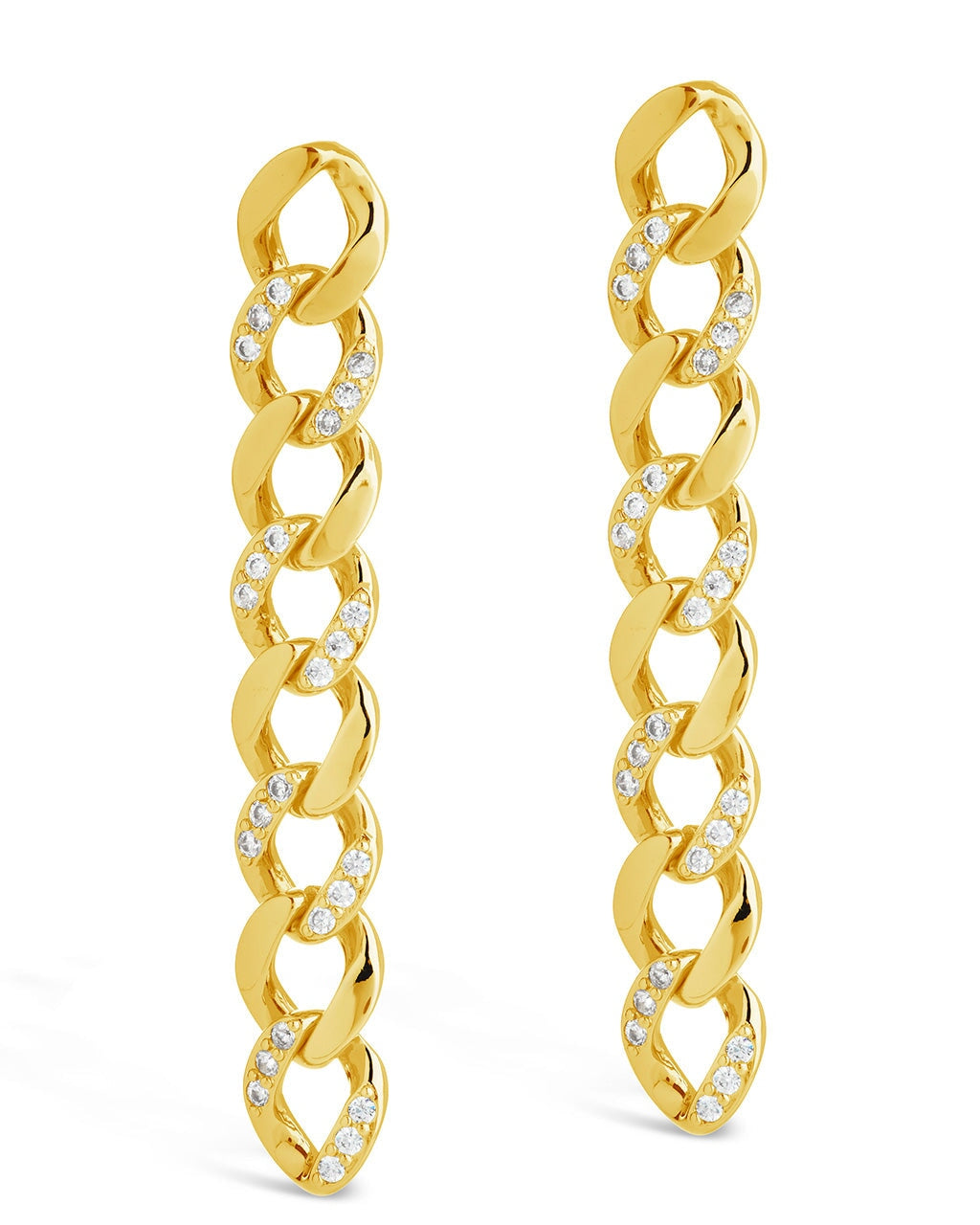 CZ Cuban Chain Link Drop Earrings Earring Sterling Forever