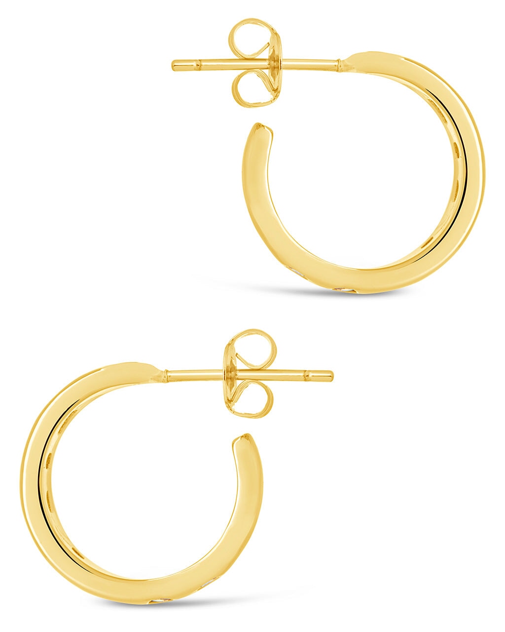 Rainbow CZ Studded Hoops Earring Sterling Forever