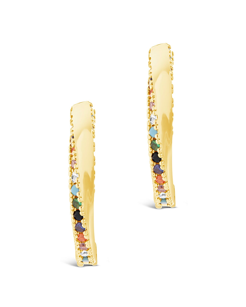 Rainbow CZ Micro Hoops Earring Sterling Forever