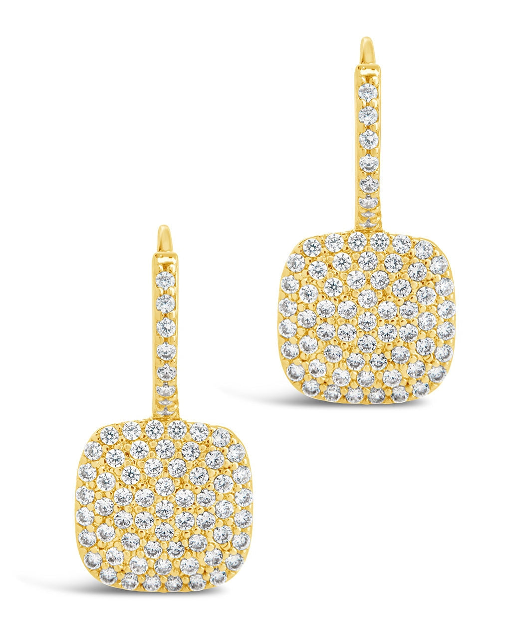 CZ Tag Micro Hoops Earring Sterling Forever