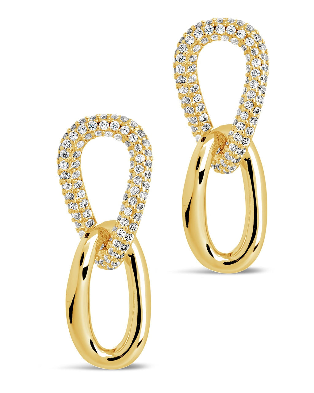 CZ Link Drop Studs Earring Sterling Forever