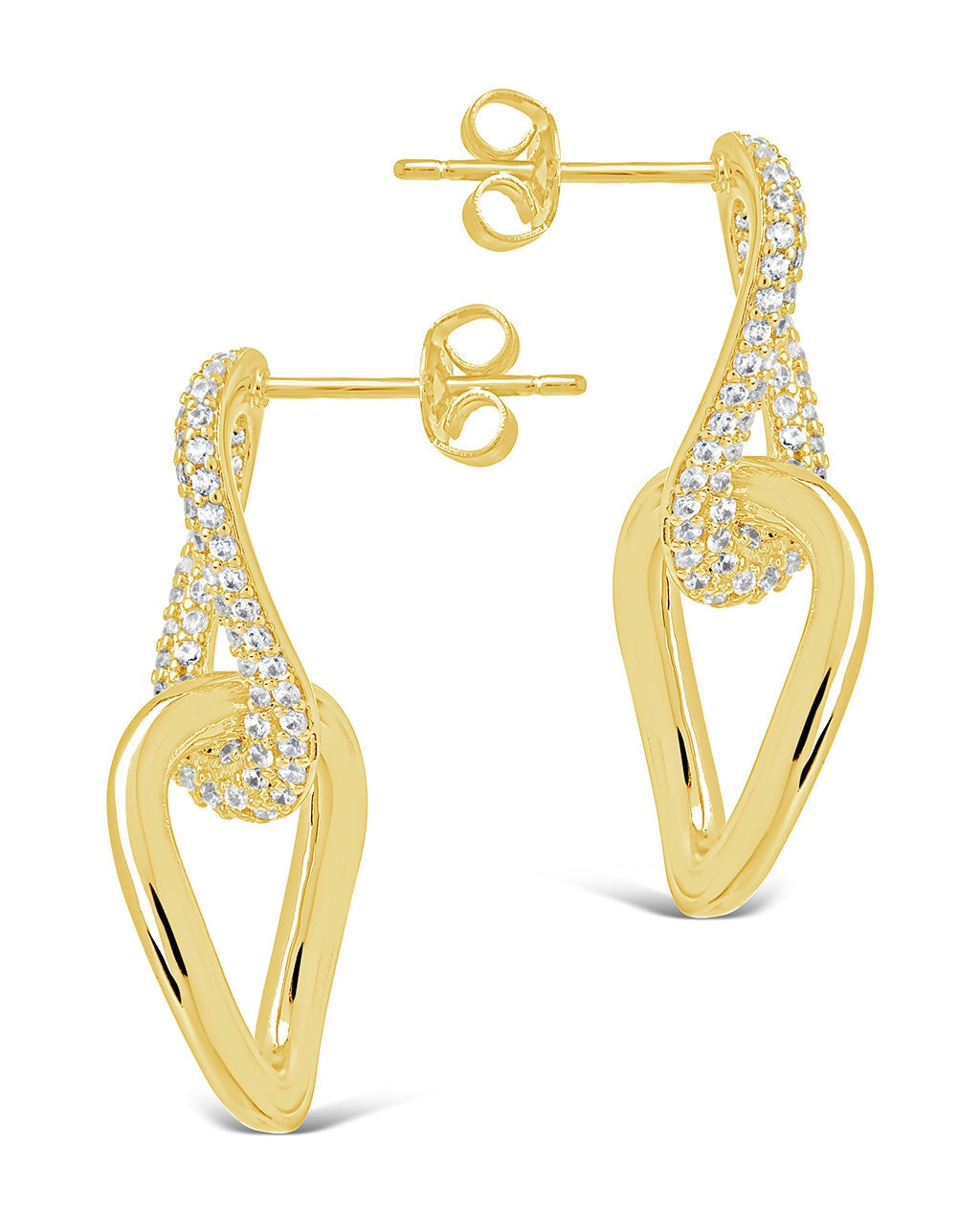 CZ Link Drop Studs Earring Sterling Forever