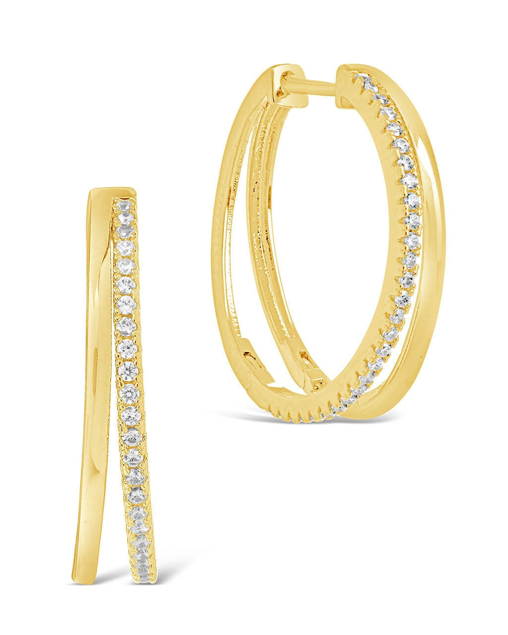Wren CZ Hoops Earring Sterling Forever Gold