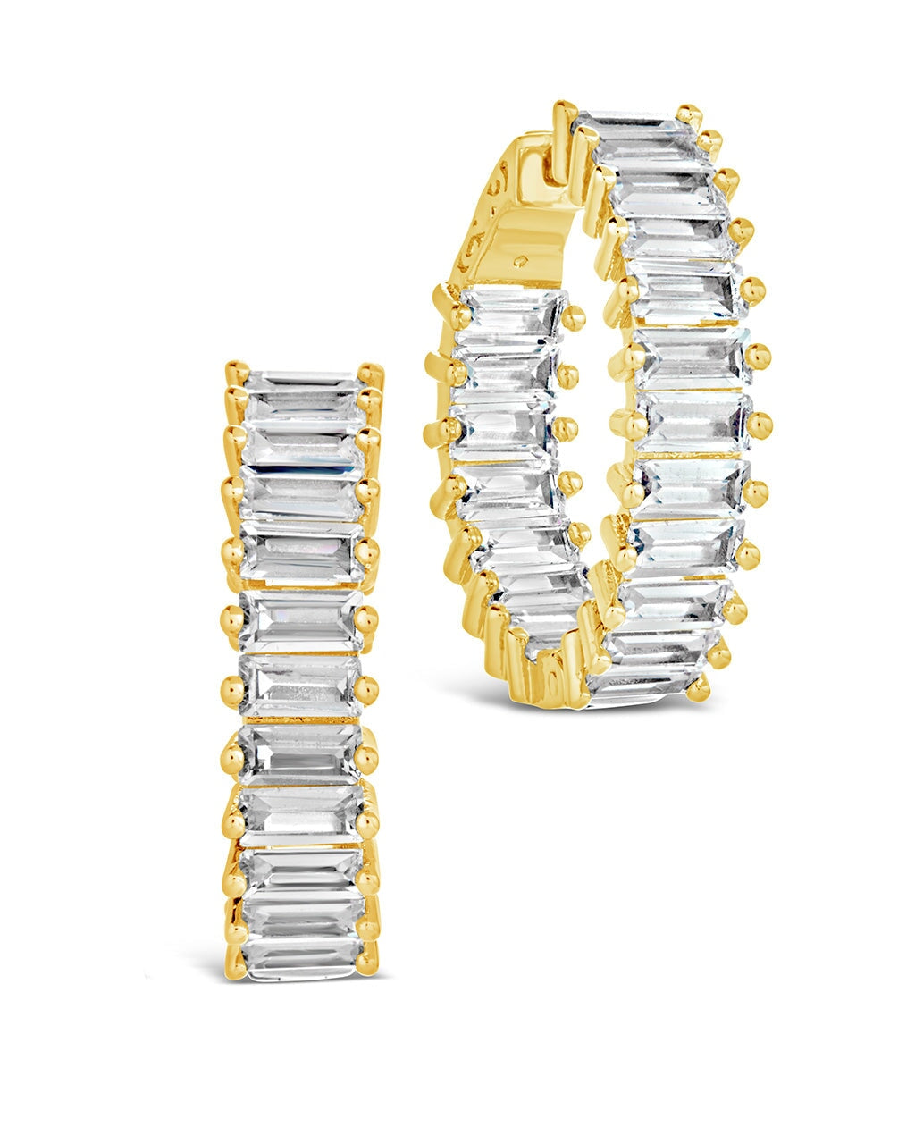 Paige CZ Hoops Earring Sterling Forever Gold