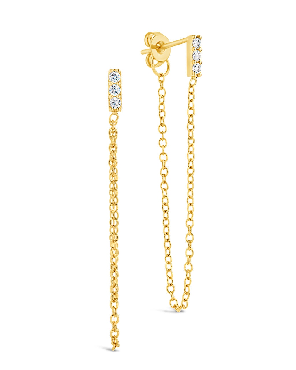 Chelsea Chain Drop Studs Earring Sterling Forever Gold