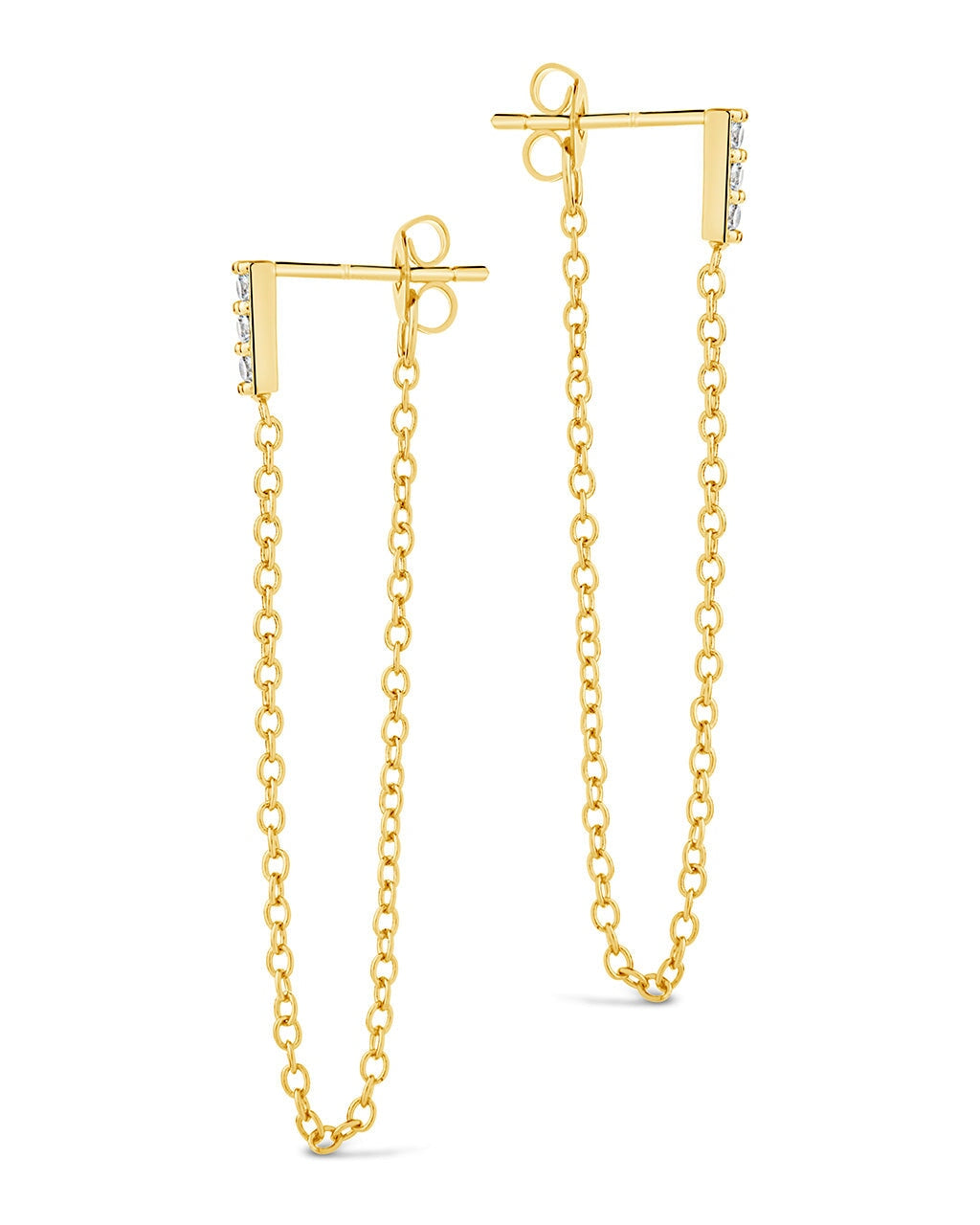 Chelsea Chain Drop Studs Earring Sterling Forever