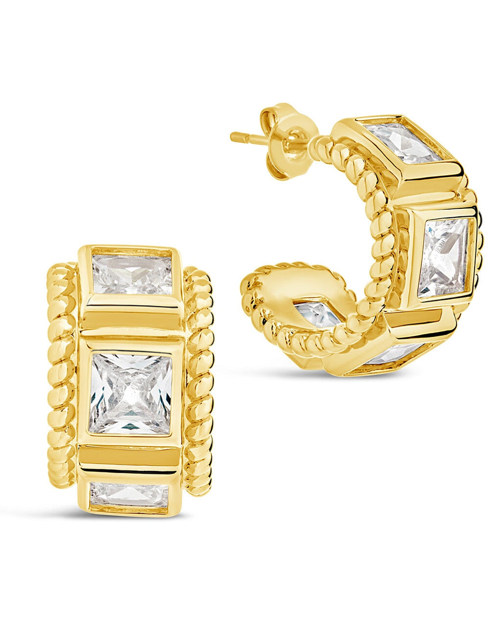 Cassia Huggie Hoops Earring Sterling Forever Gold