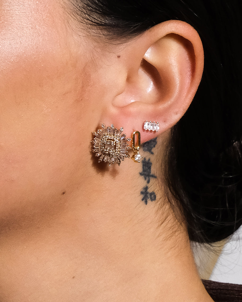 Mari CZ Statement Stud Earrings