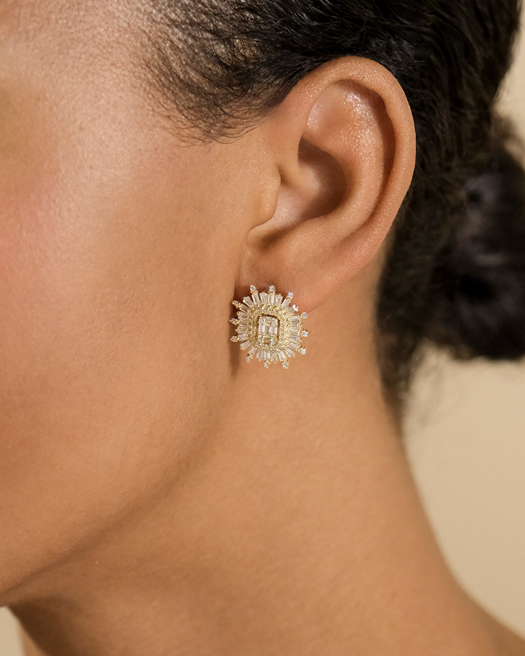 Mari CZ Statement Stud Earrings