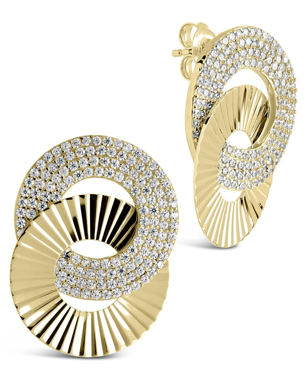 Adelina Linking Drop Studs Earring Sterling Forever Gold