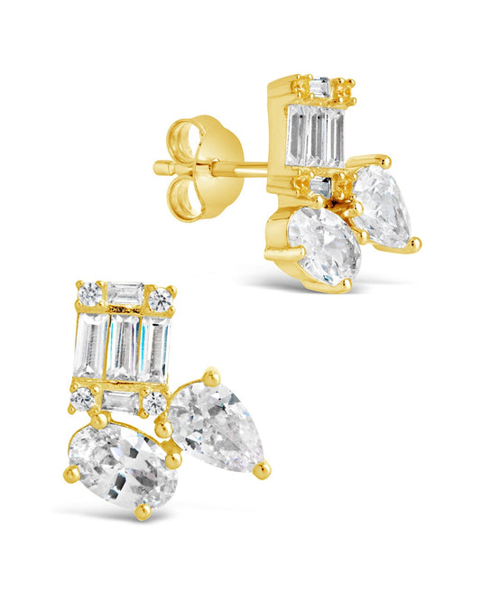 Aviana CZ Studs Earring Sterling Forever Gold