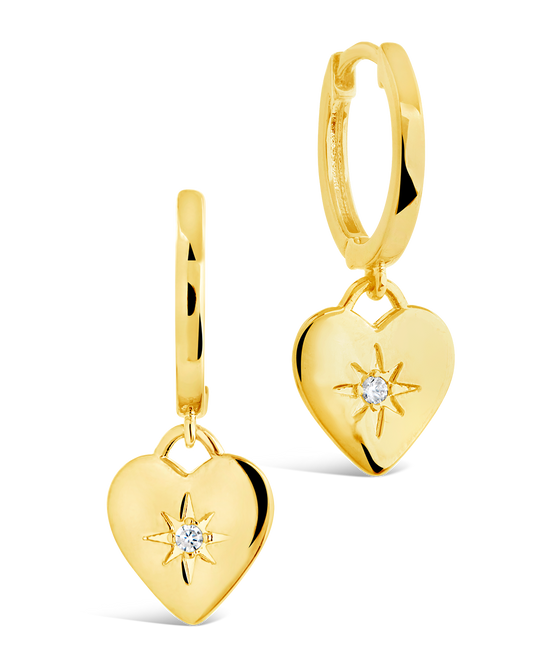 Vivienne Heart Charm Hoops