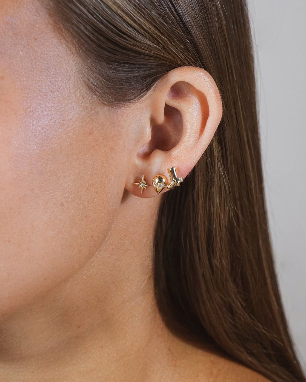 Space Cowgirl CZ Mismatched Stud Earrings