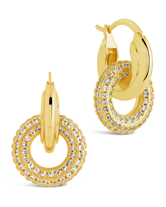 Hunter CZ Interlocking Circle Drop Earrings