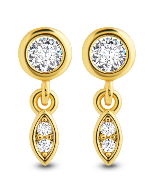 Bezel Set CZ Alice Drop Studs