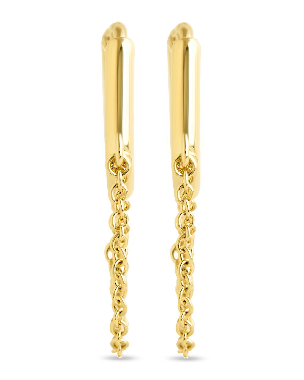 Kathleen CZ Chain Drop Hoop Earrings