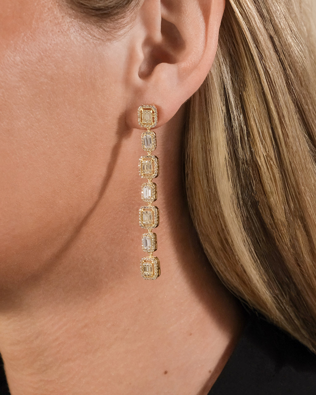 Nancy CZ Drop Stud Earrings