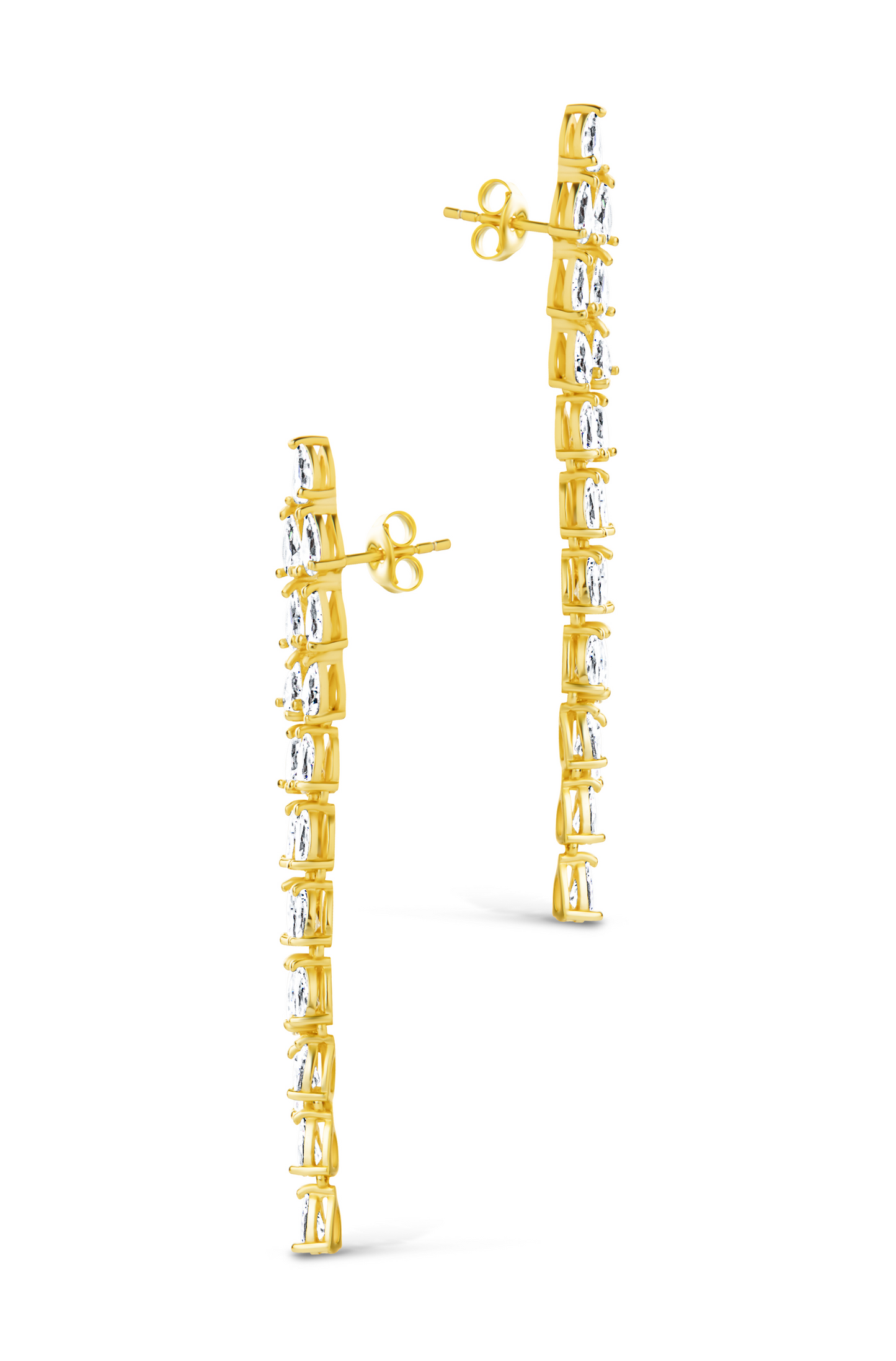 Jane CZ Layered Drop Stud Earrings