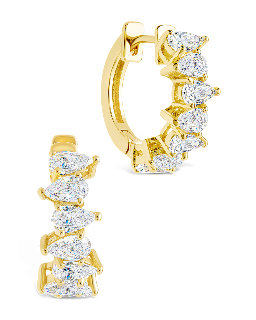 Carina Pear Cut CZ Hoops