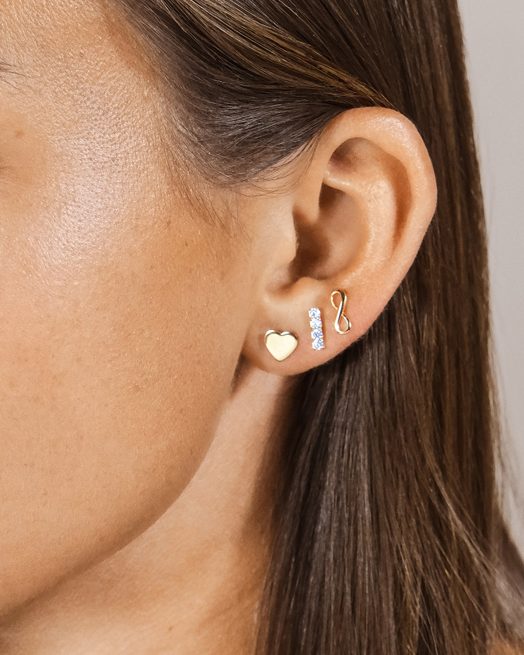 Sterling Silver Heart & Infinity Earring Set of 3